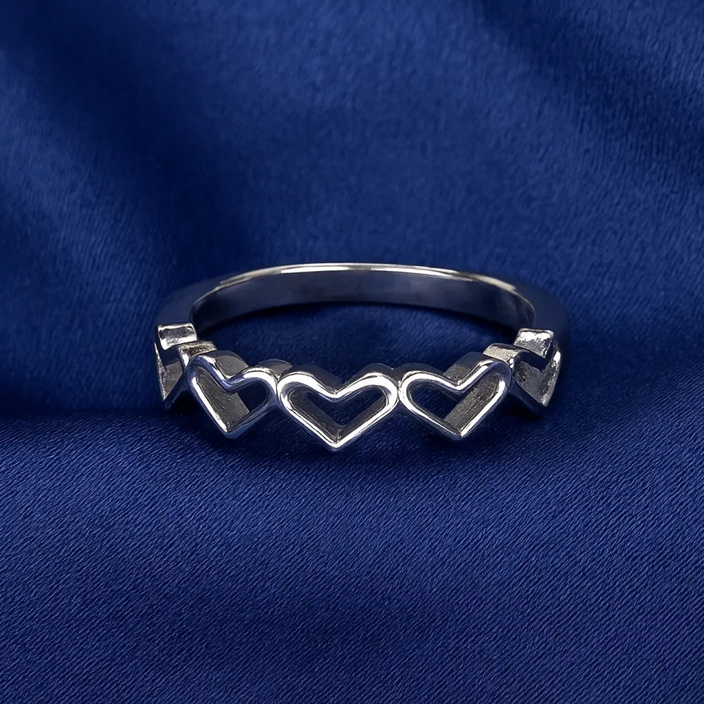 925 Sterling Silver Multi Heart Ring for Women
