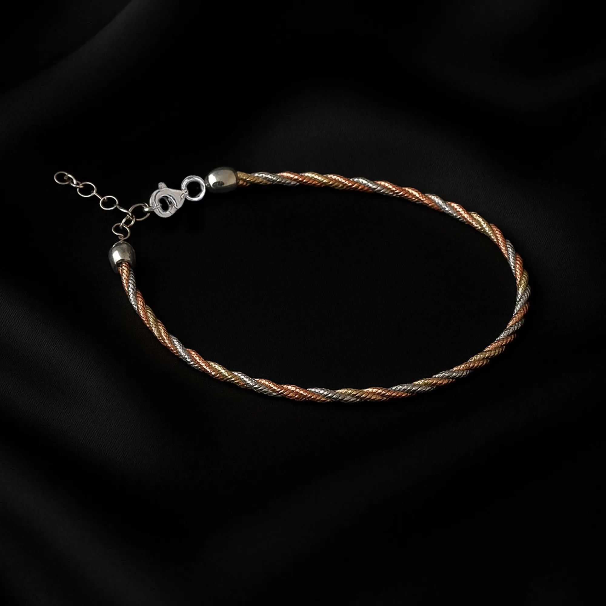 Women’s Tri-Tone Braided Bracelet | Gold, Silver & Rose Gold Jewelry