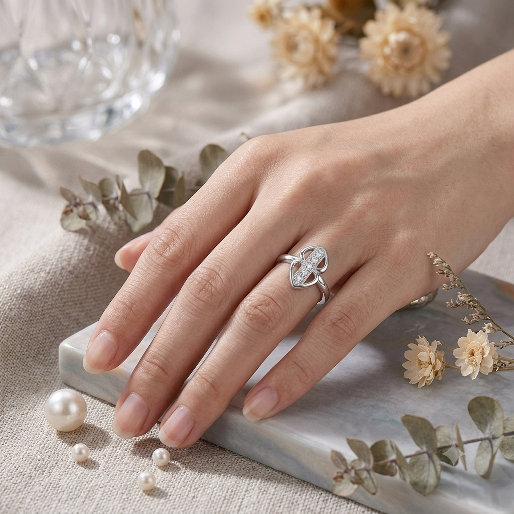Sylvexia 925 Sterling Silver Clover Ring for Women