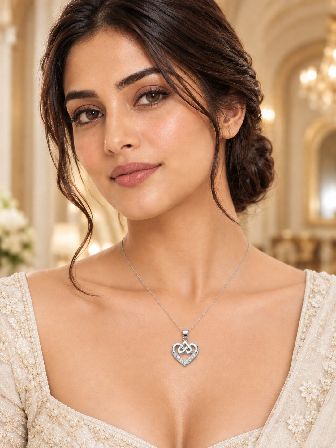 SYLVEXIA 925 Sterling Silver Classic Infinity CZ Pendant for Women