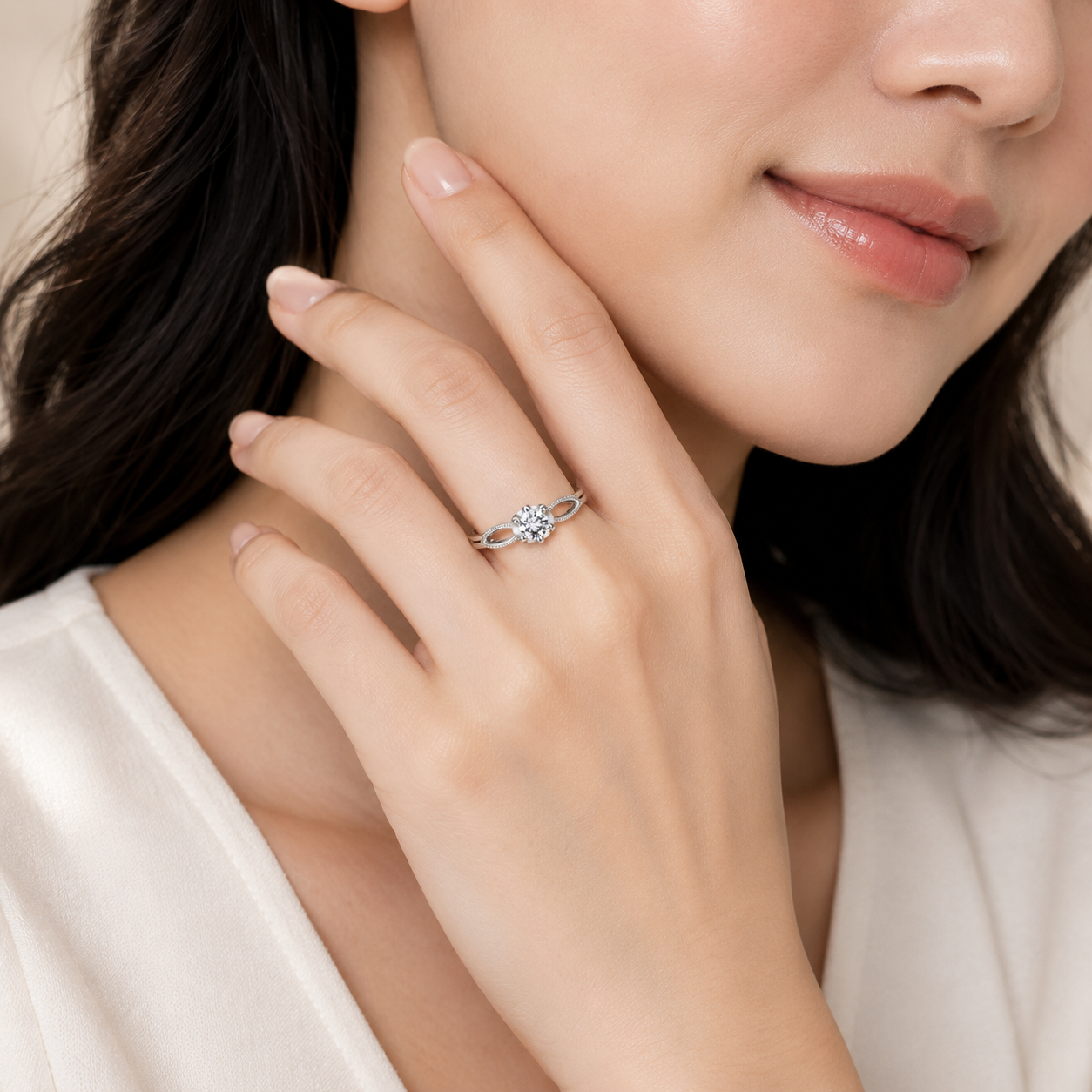 SYLVEXI 925 Sterling Silver Solitaire Ring with CZ Stone for Women
