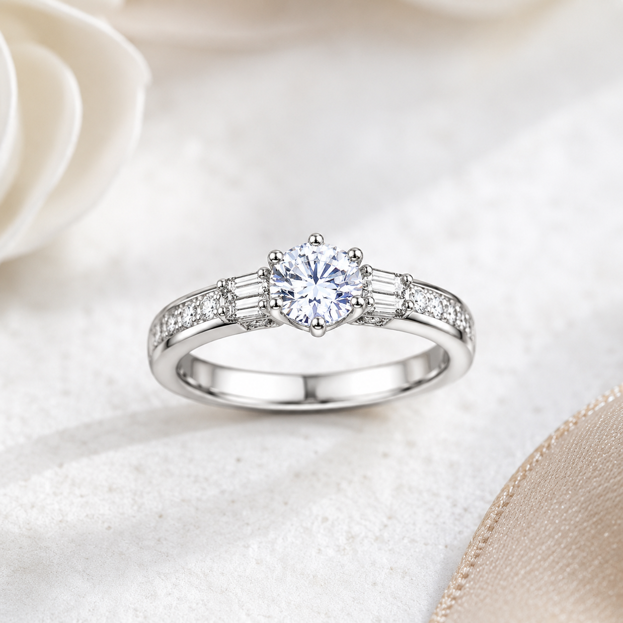 Sylvexia 925 Sterling Silver Solitaire CZ Ring for Women