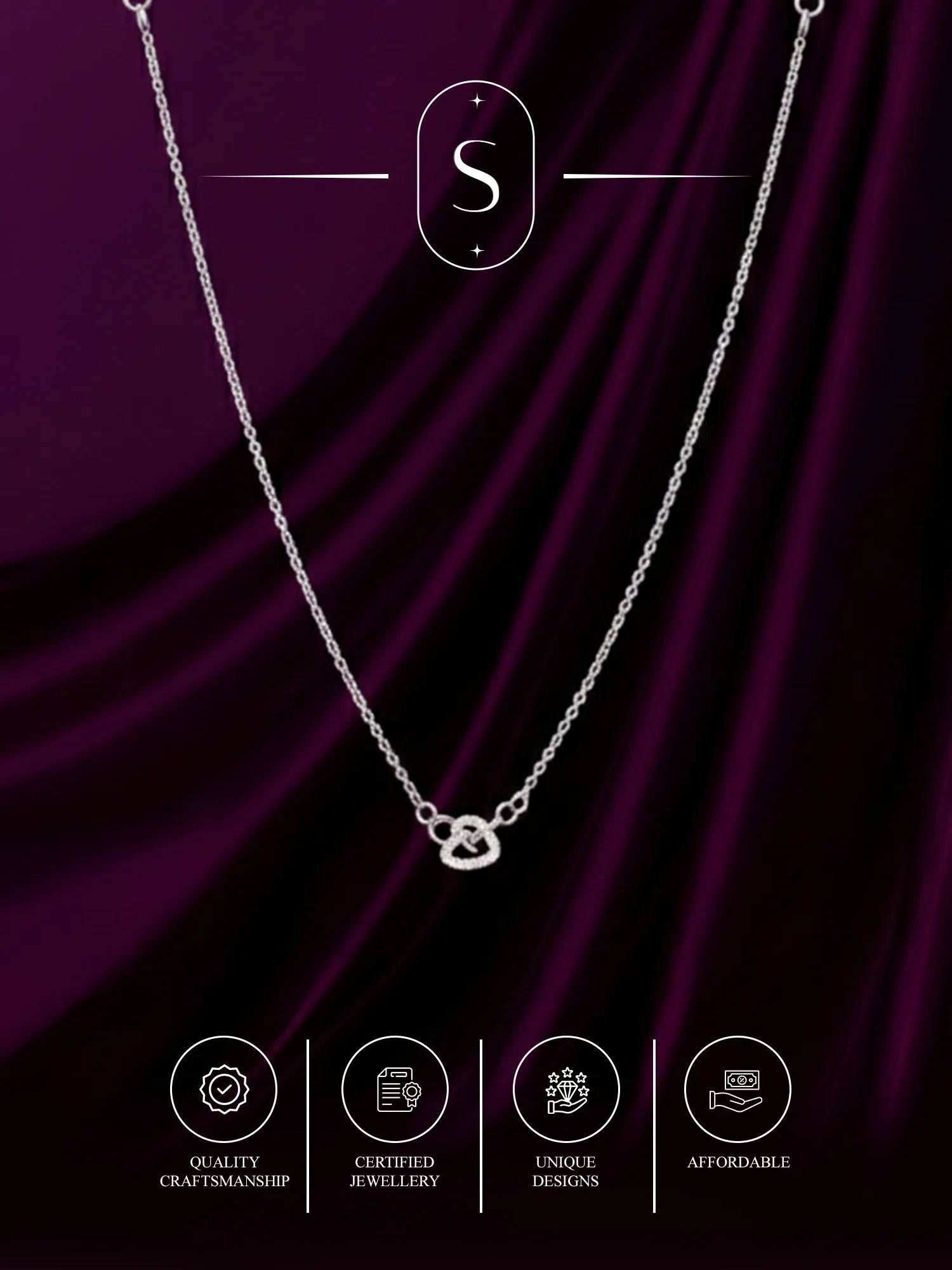 Silver Heart Pendant Princess Necklace