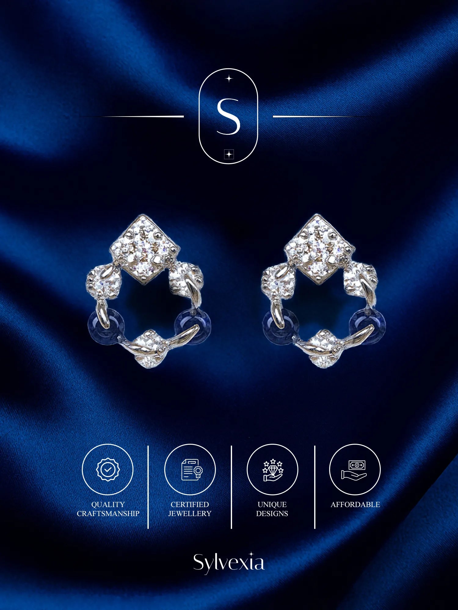 Sylvexia Regal Spark Drop Earrings