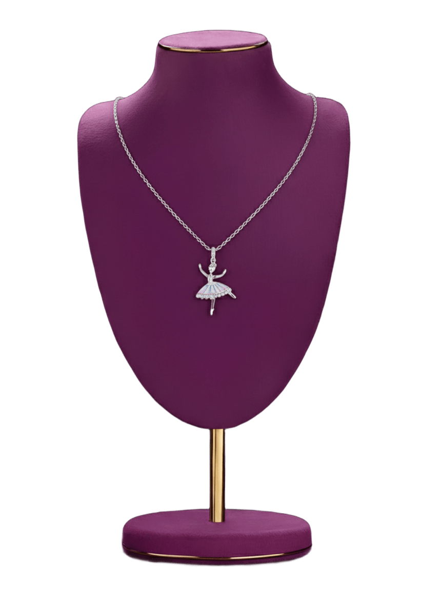 SYLVEXIA 925 Sterling Silver Ballerina Pendant Necklace for Women