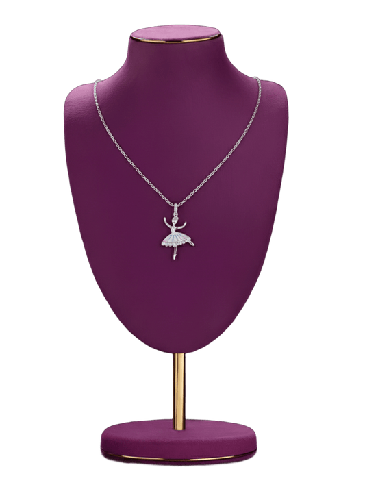 SYLVEXIA 925 Sterling Silver Ballerina Pendant Necklace for Women