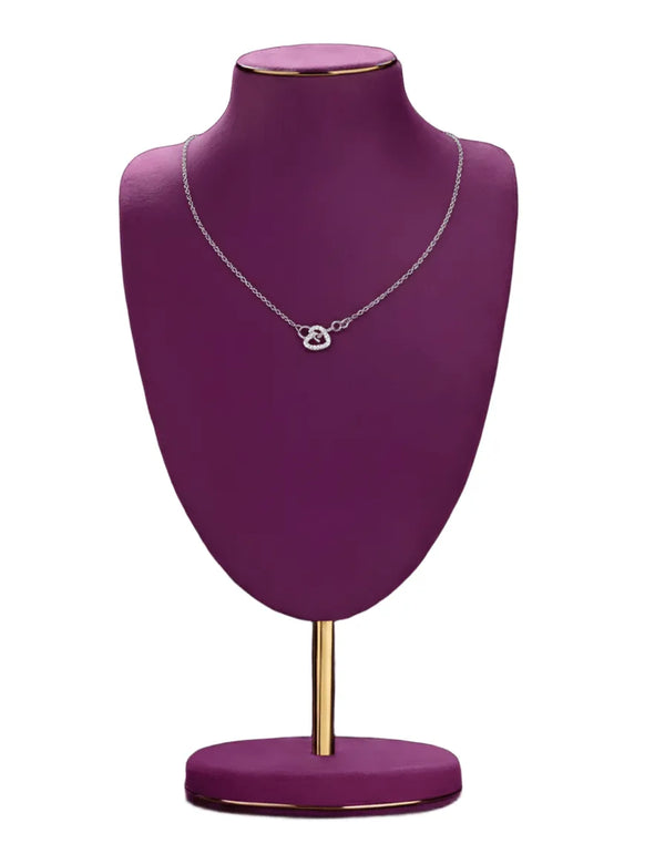 Silver Heart Pendant Princess Necklace