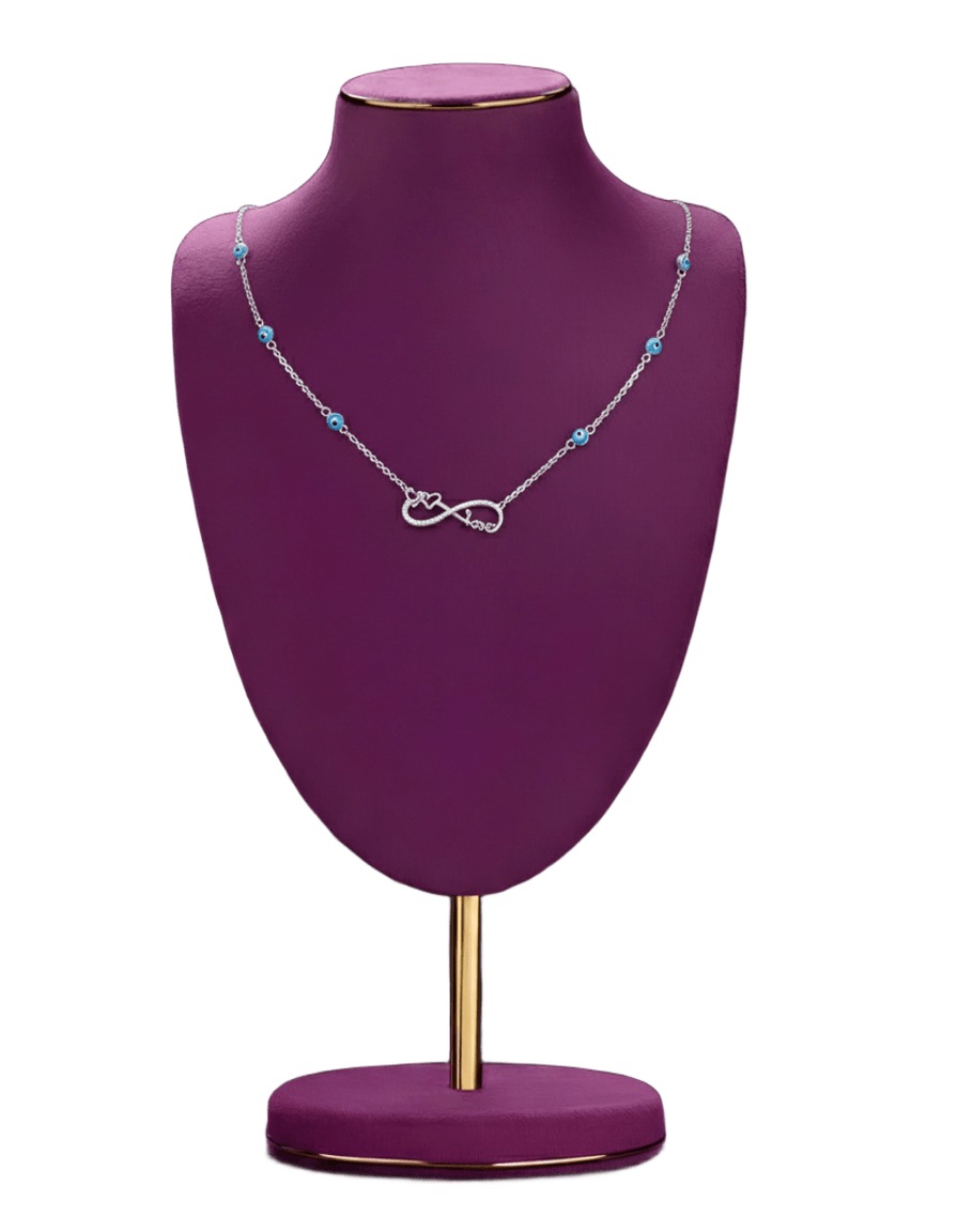 SYLVEXIA 925 Sterling Silver Infinity Evil Eye Necklace for Women