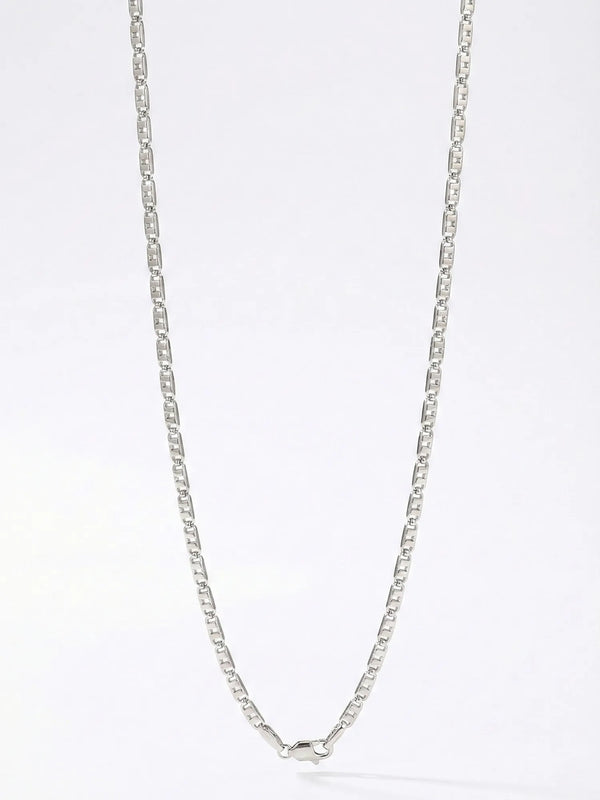 Sylvexia 925 Sterling Silver Designer Link Chain for Men