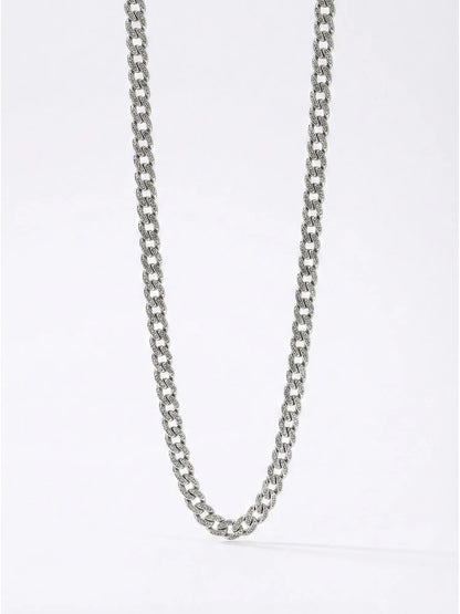 Sylvexia 925 Sterling Silver Heavy Cuban Link Chain for Men