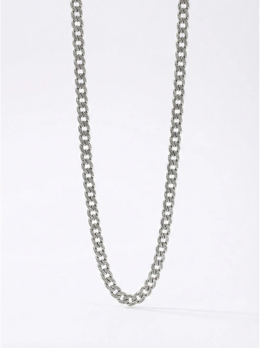 Sylvexia 925 Sterling Silver Heavy Cuban Link Chain for Men