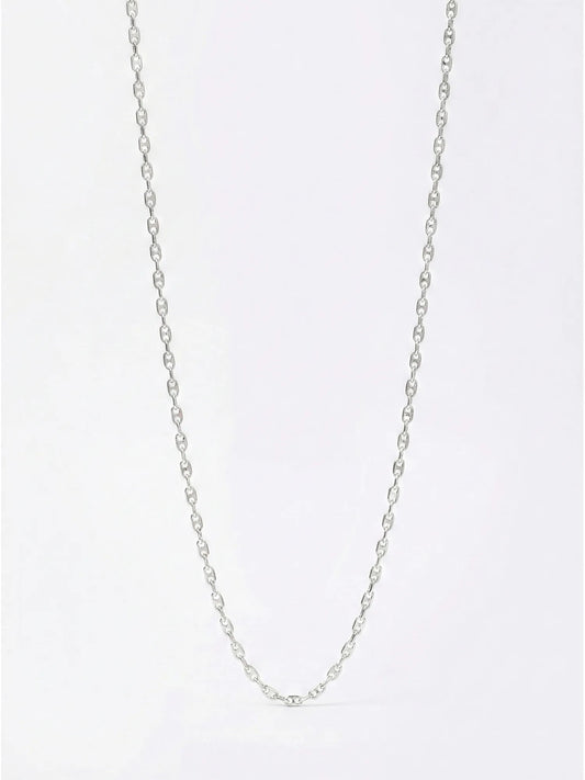 Sylvexia 925 Sterling Silver Square Link Chain for Men