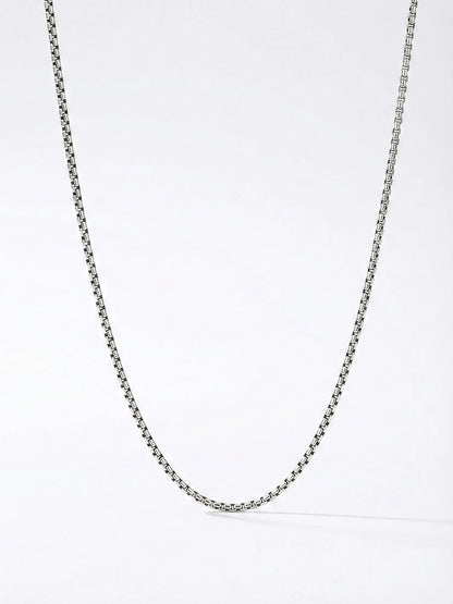 Sylvexia 925 Sterling Silver Box Chain for Men