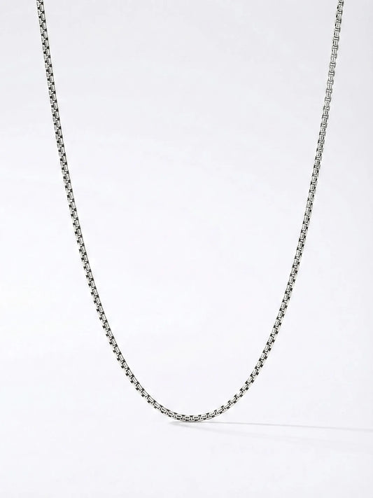 Sylvexia 925 Sterling Silver Box Chain for Men