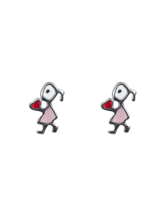 Sylvexia Whimsical Cartoon Girl Stud Earrings