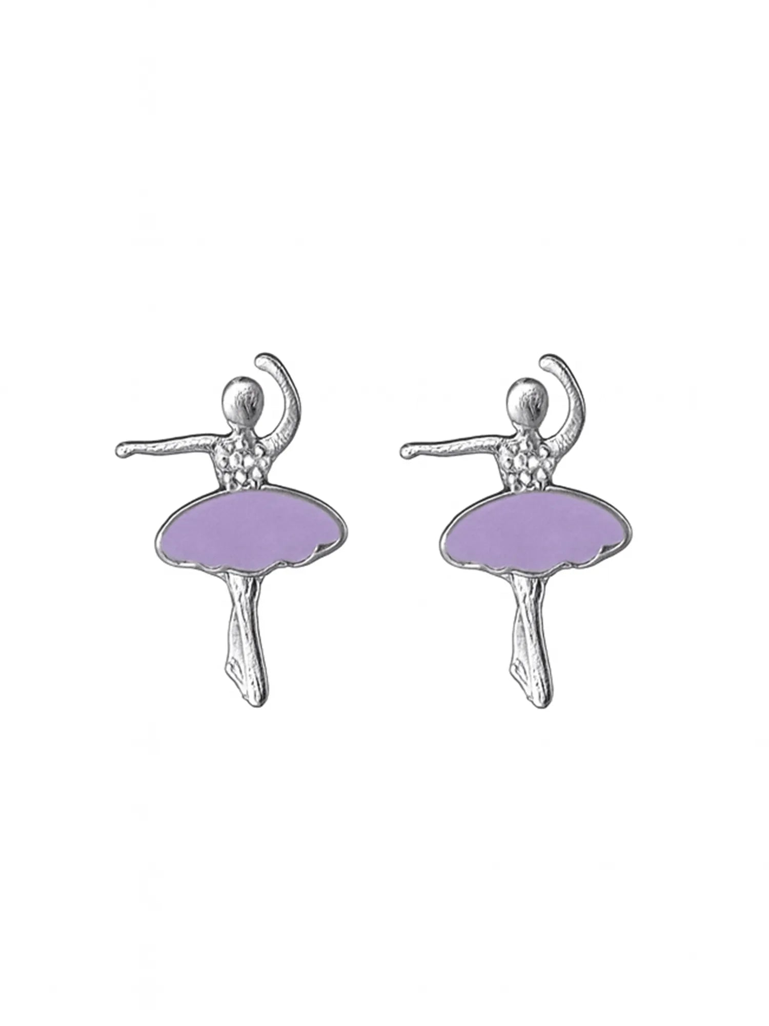 Sylvexia Purple Ballerina Stud Earrings