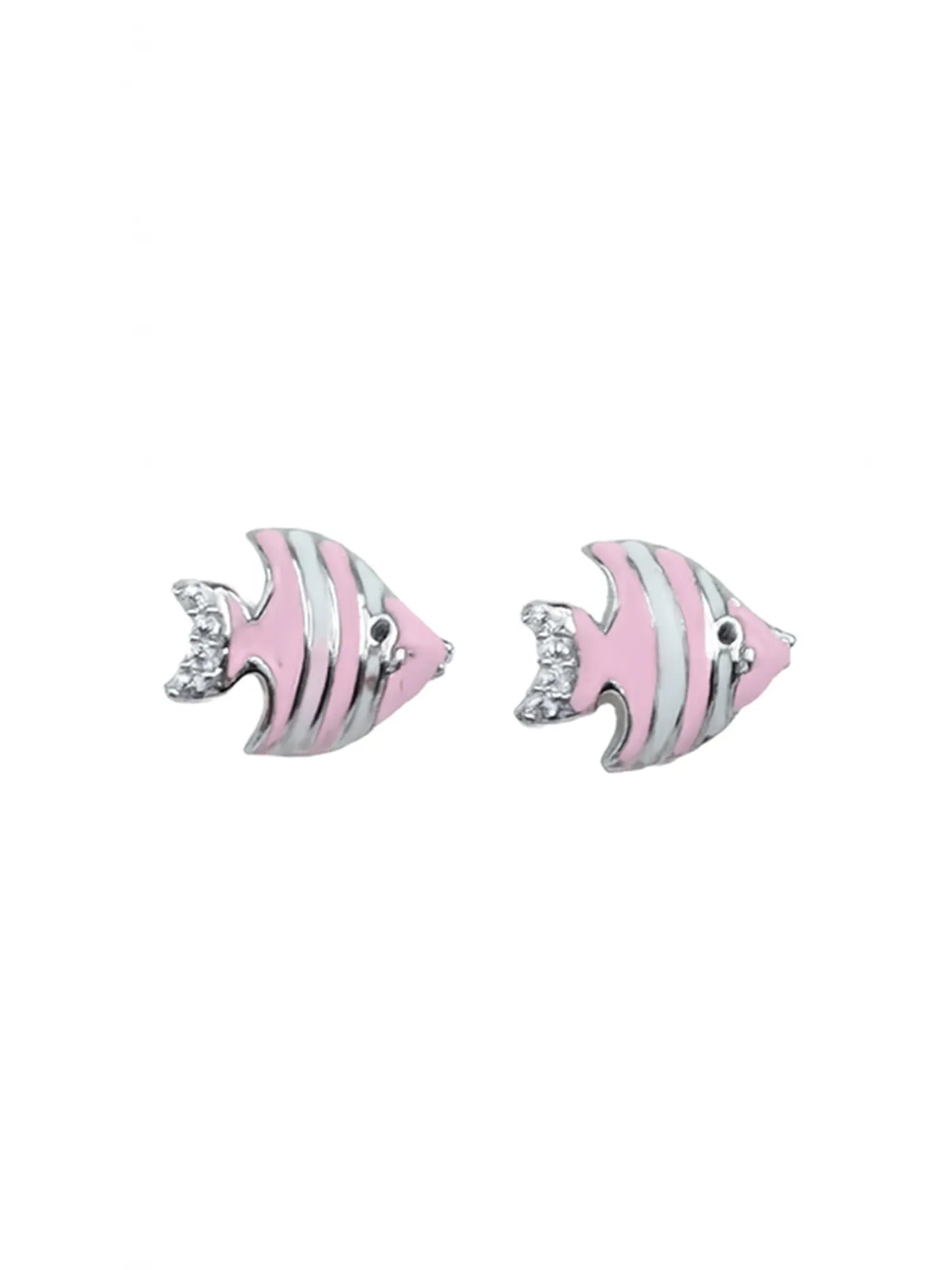 Sylvexia Silver Fish Sparkle Earrings