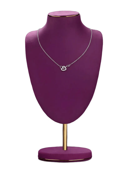 Silver Heart Pendant Princess Necklace