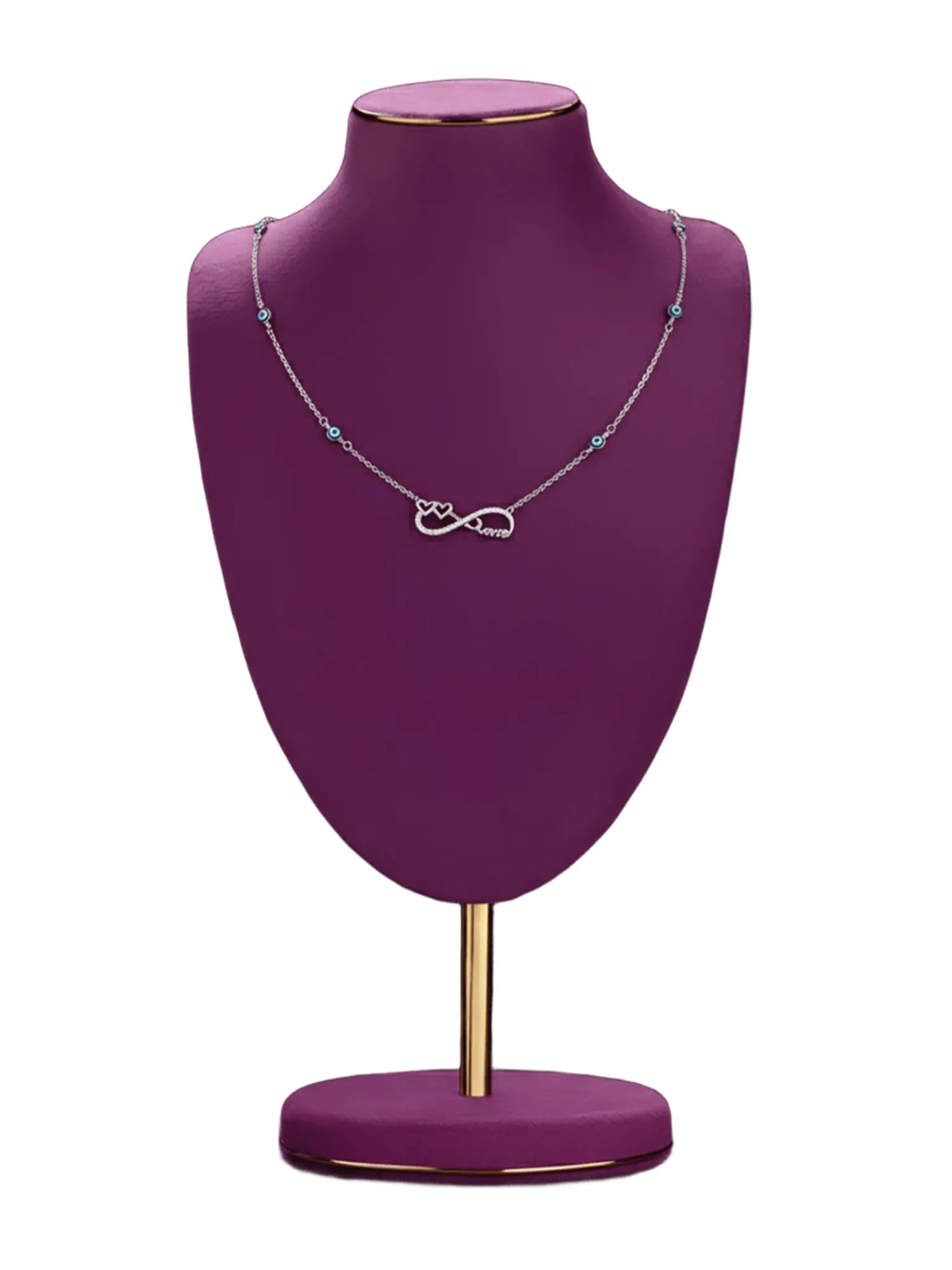 Silver Evil Eye Necklace with Infinity Love Pendant