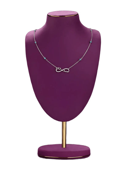 Silver Evil Eye Necklace with Infinity Love Pendant