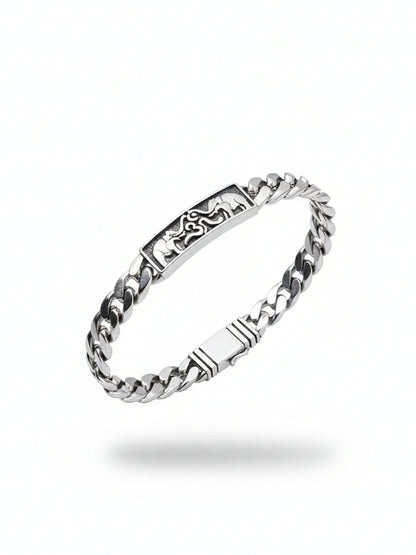 925 Sterling Silver Cuban Link Bracelet for Men Chain Design
