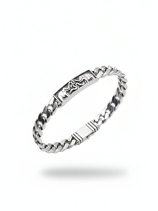 925 Sterling Silver Cuban Link Bracelet for Men Chain Design