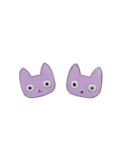 Sylvexia Kitty Face Cute Earrings