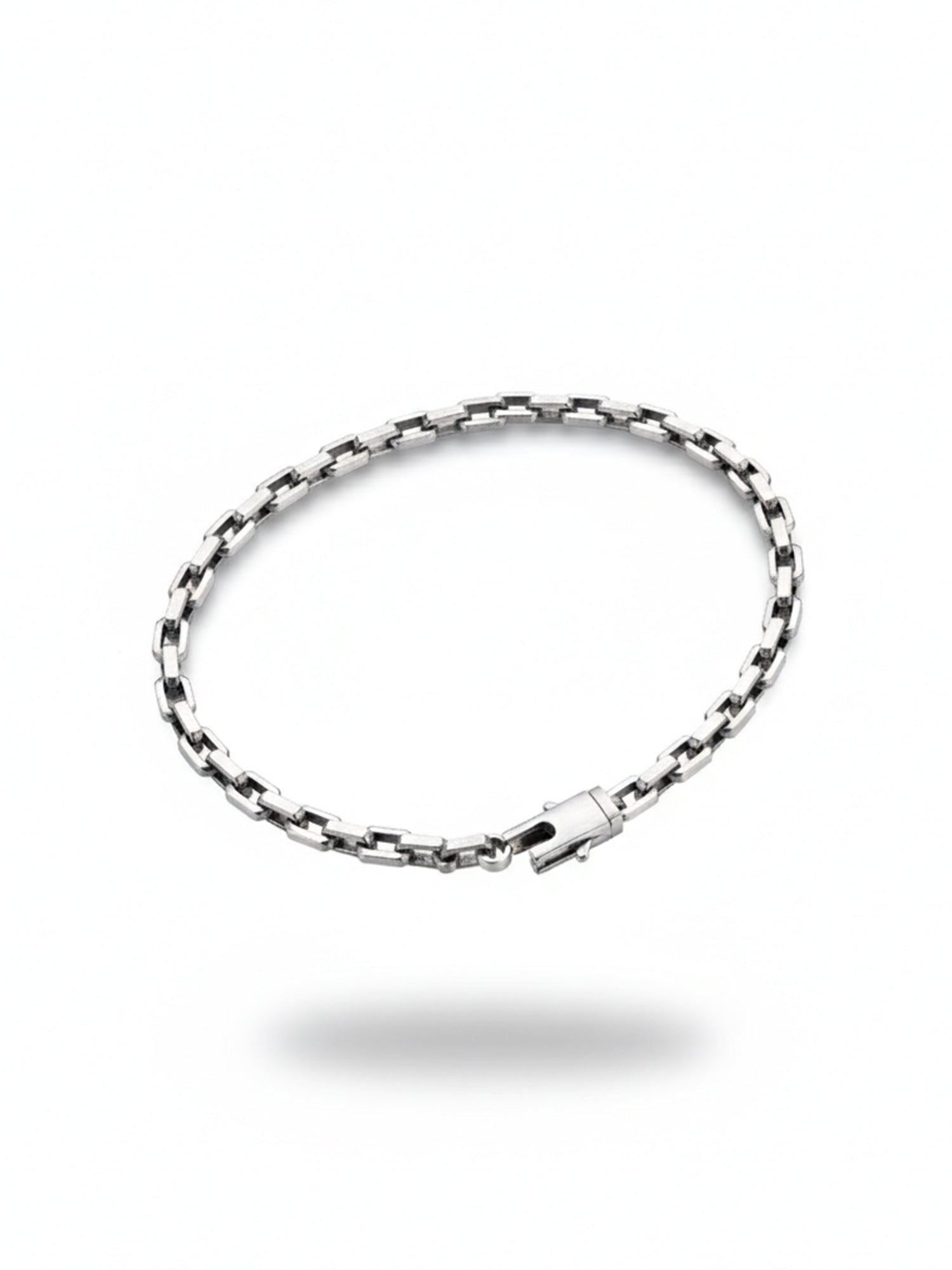 Sylevexia Silver Box Chain Bracelet for Men Stylish