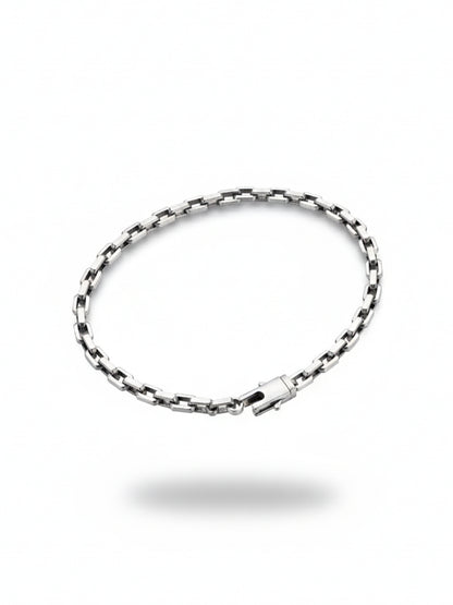 Sylevexia Silver Box Chain Bracelet for Men Stylish