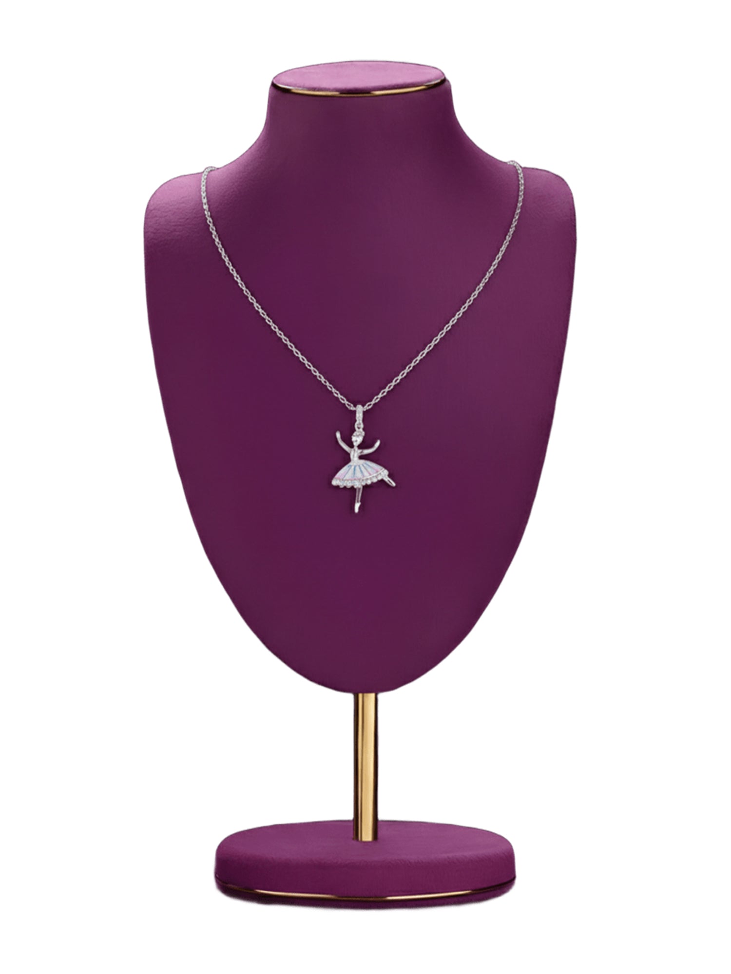 SYLVEXIA 925 Sterling Silver Ballerina Pendant Necklace for Women