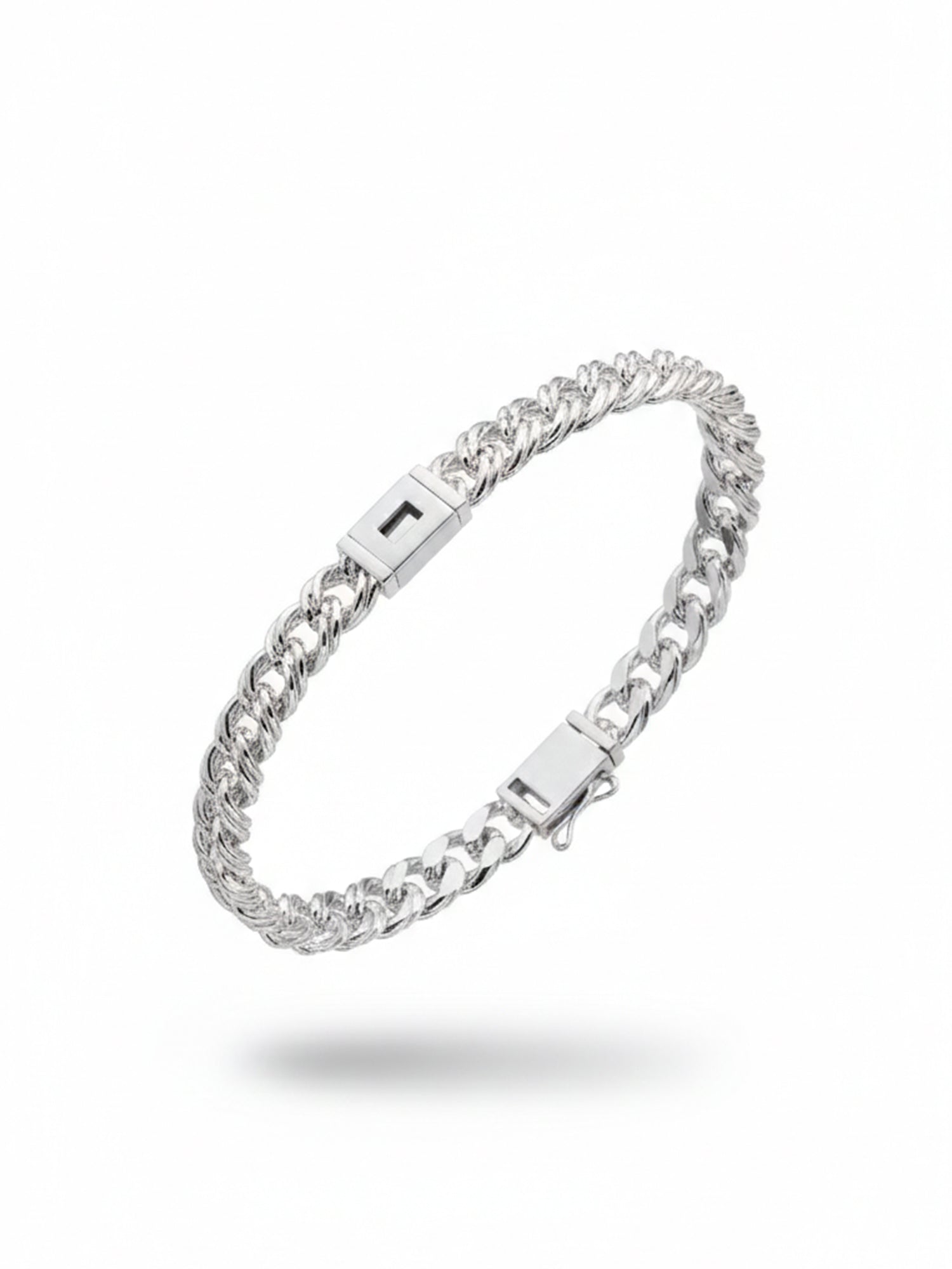 SYLVEXIA 925 Sterling Silver Oval Link Chain Bracelet for Men