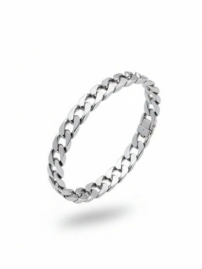 925 Sterling Silver Cuban Link Bracelet for Men Chain Design