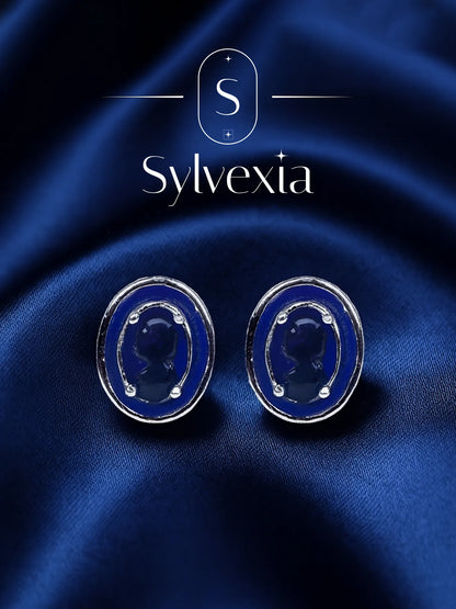 Sylvexia Classic Royal Blue Round Studs