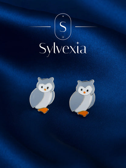 Sylvexia Midnight Owl Earrings