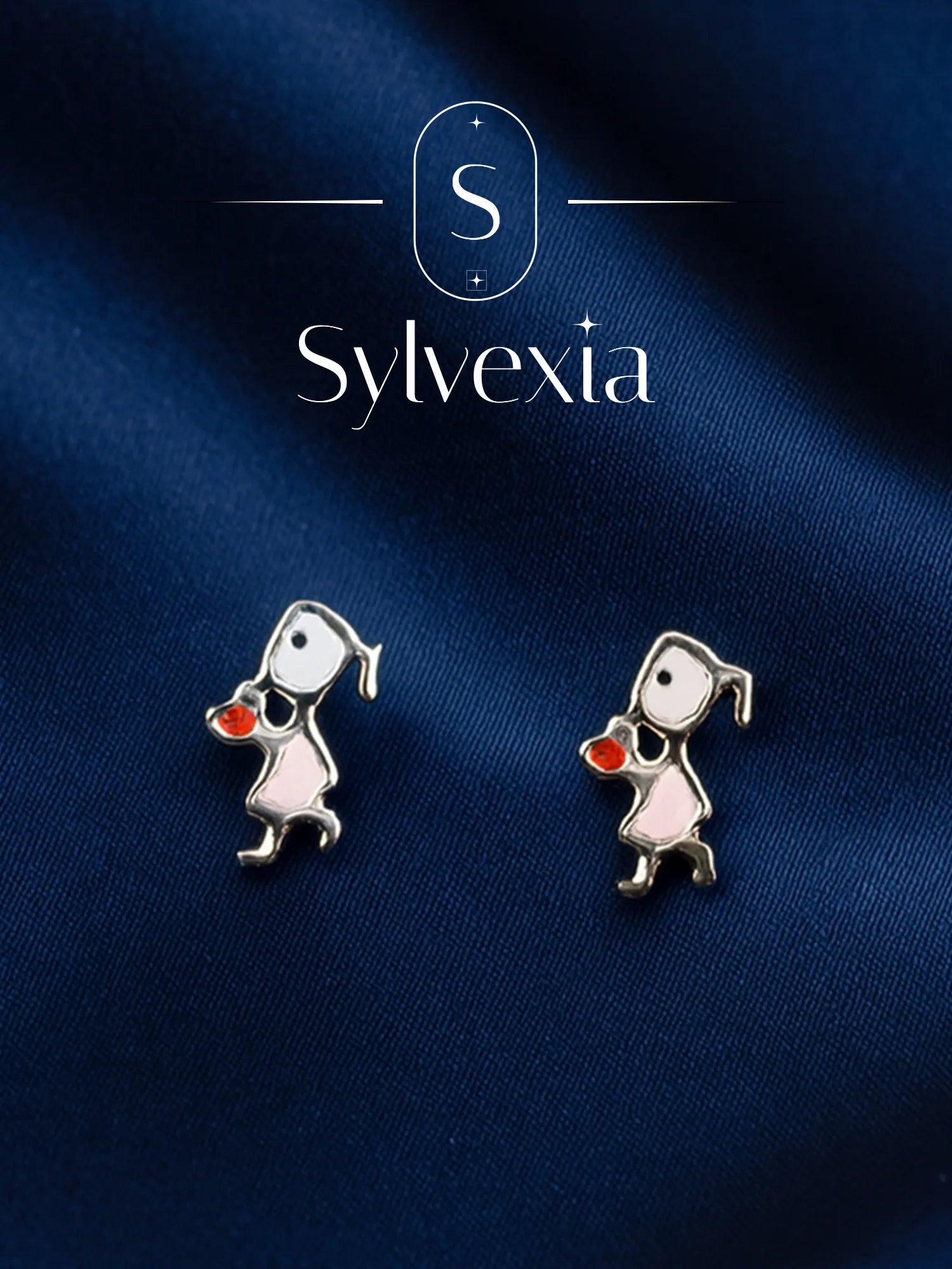 Sylvexia Whimsical Cartoon Girl Stud Earrings