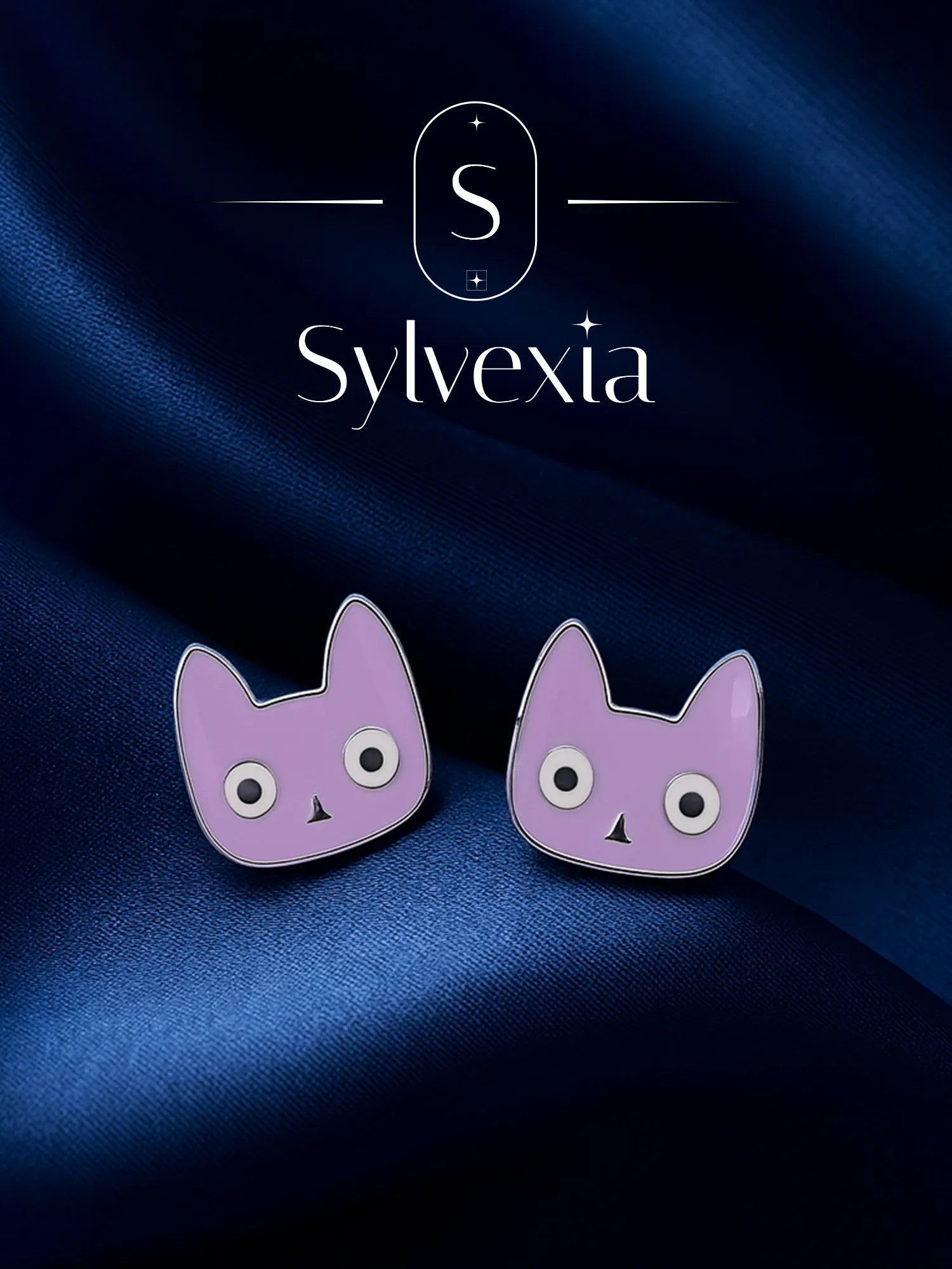 Sylvexia Kitty Face Cute Earrings