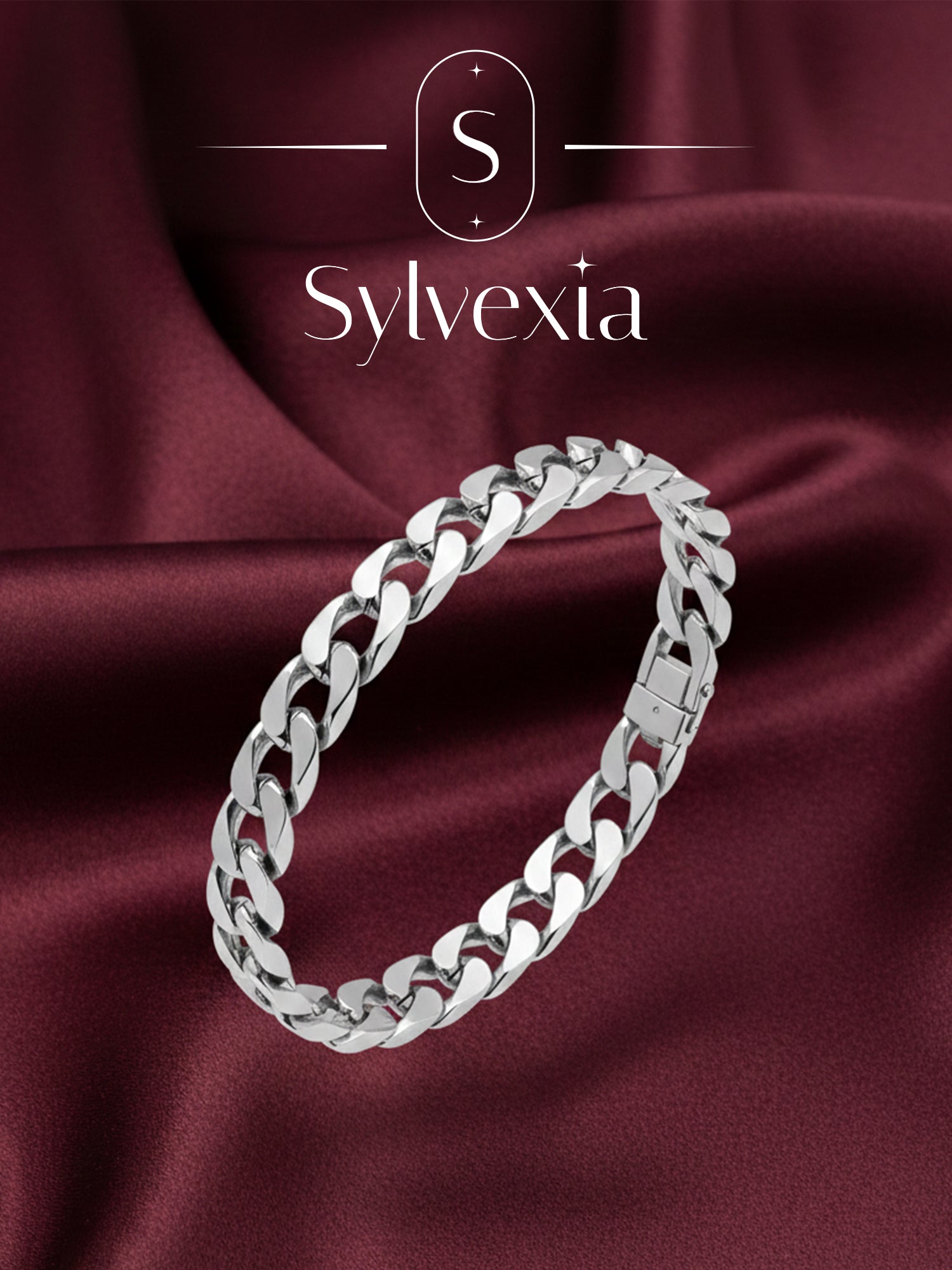 925 Sterling Silver Cuban Link Bracelet for Men Chain Design