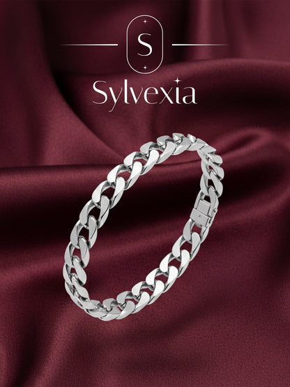 925 Sterling Silver Cuban Link Bracelet for Men Chain Design
