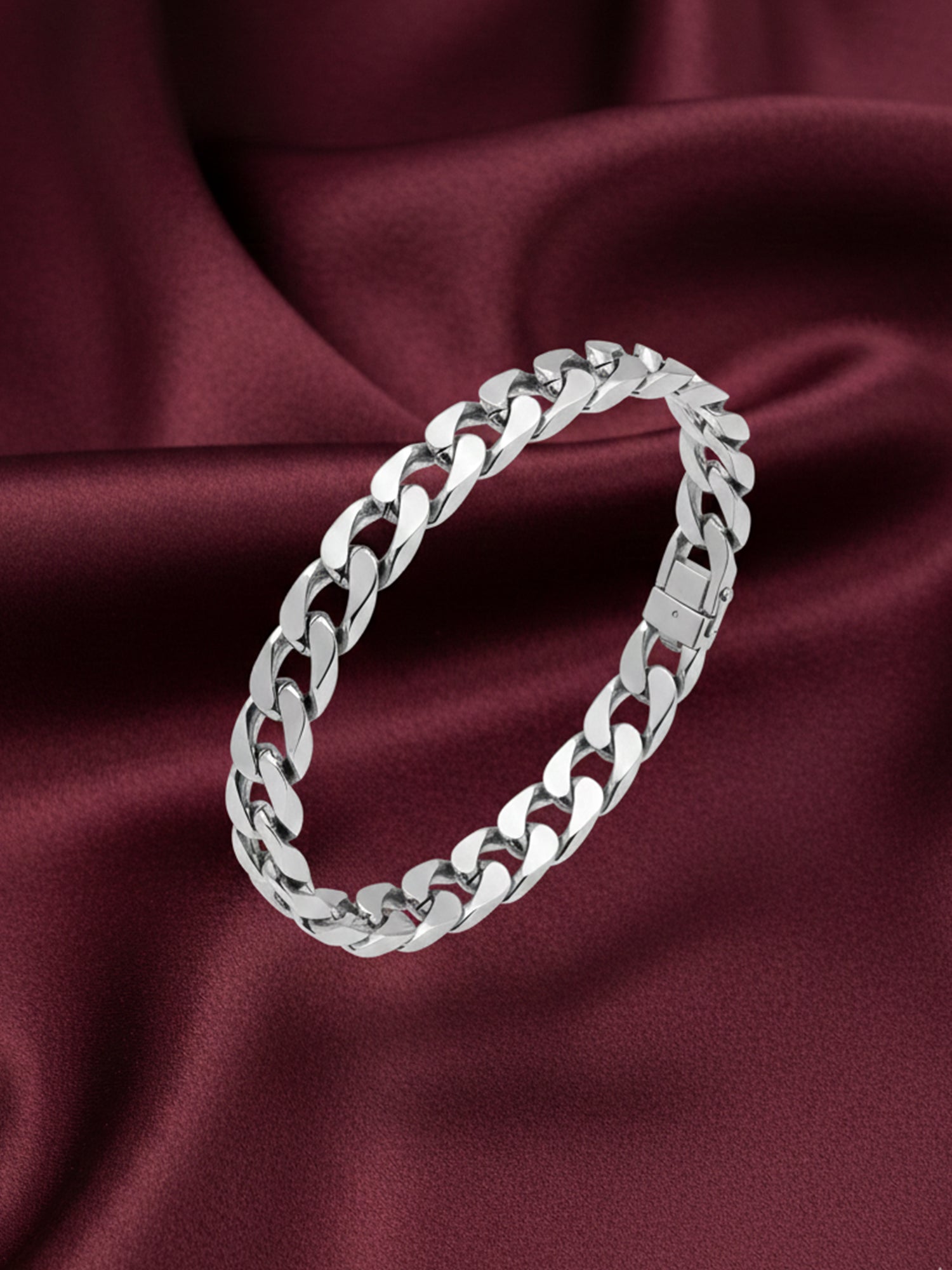 925 Sterling Silver Cuban Link Bracelet for Men Chain Design