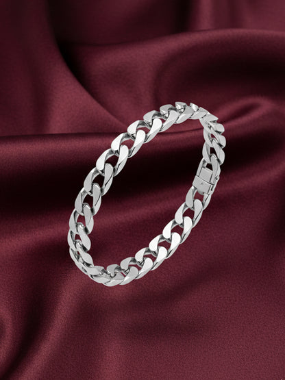 925 Sterling Silver Cuban Link Bracelet for Men Chain Design