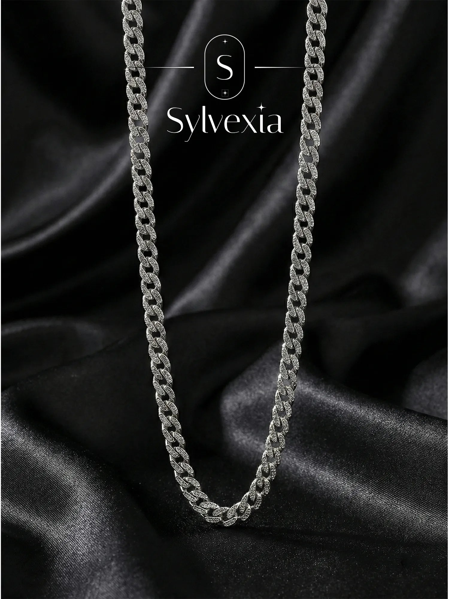 Sylvexia 925 Sterling Silver Heavy Cuban Link Chain for Men