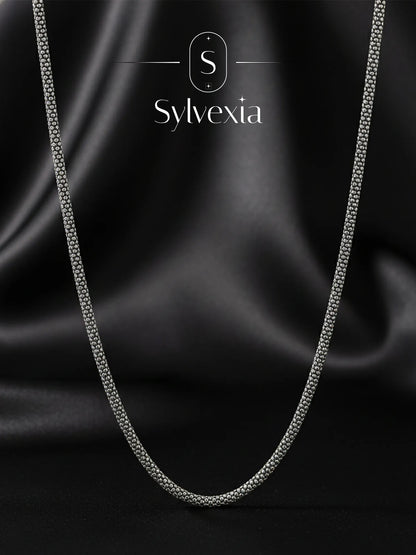 Sylvexia 925 Sterling Silver Box Chain for Men