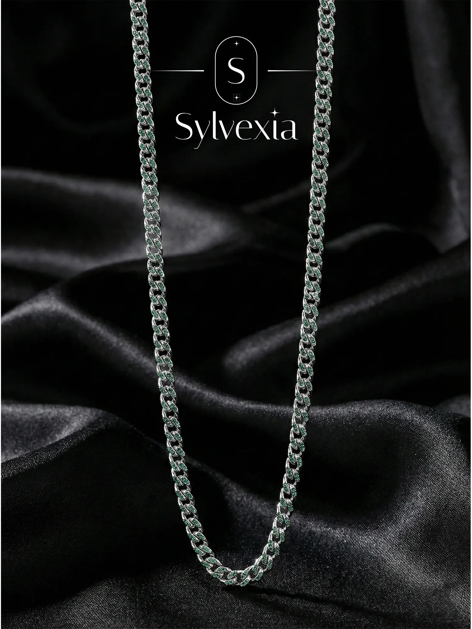Sylvexia 925 Sterling Silver Rectangle Link Chain for Men