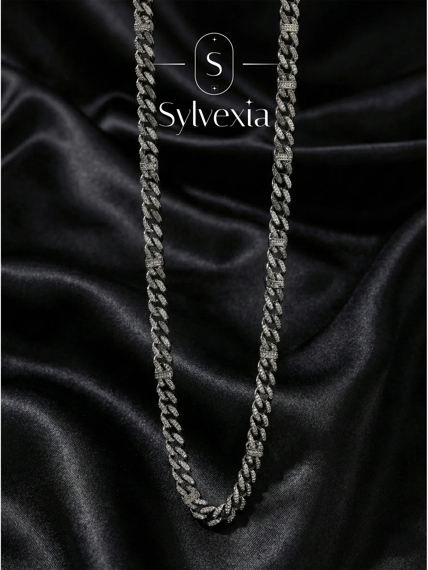 Sylvexia 925 Sterling Silver Cuban Link Chain for Men