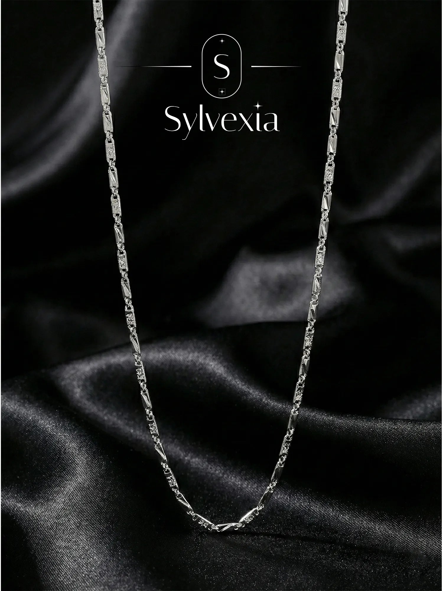 Sylvexia 925 Sterling Silver Designer Link Chain for Men