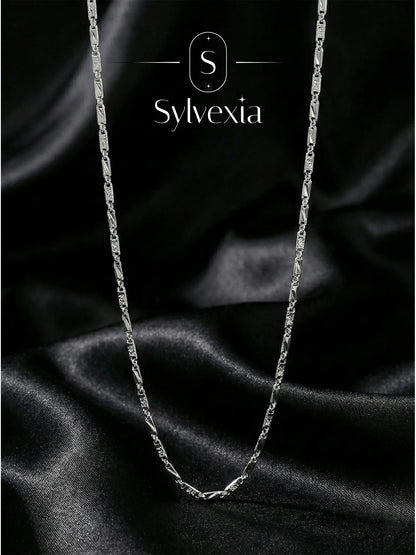 Sylvexia 925 Sterling Silver Designer Link Chain for Men