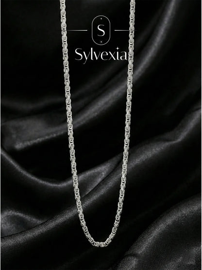 Sylvexia 925 Sterling Silver Designer Link Chain for Men