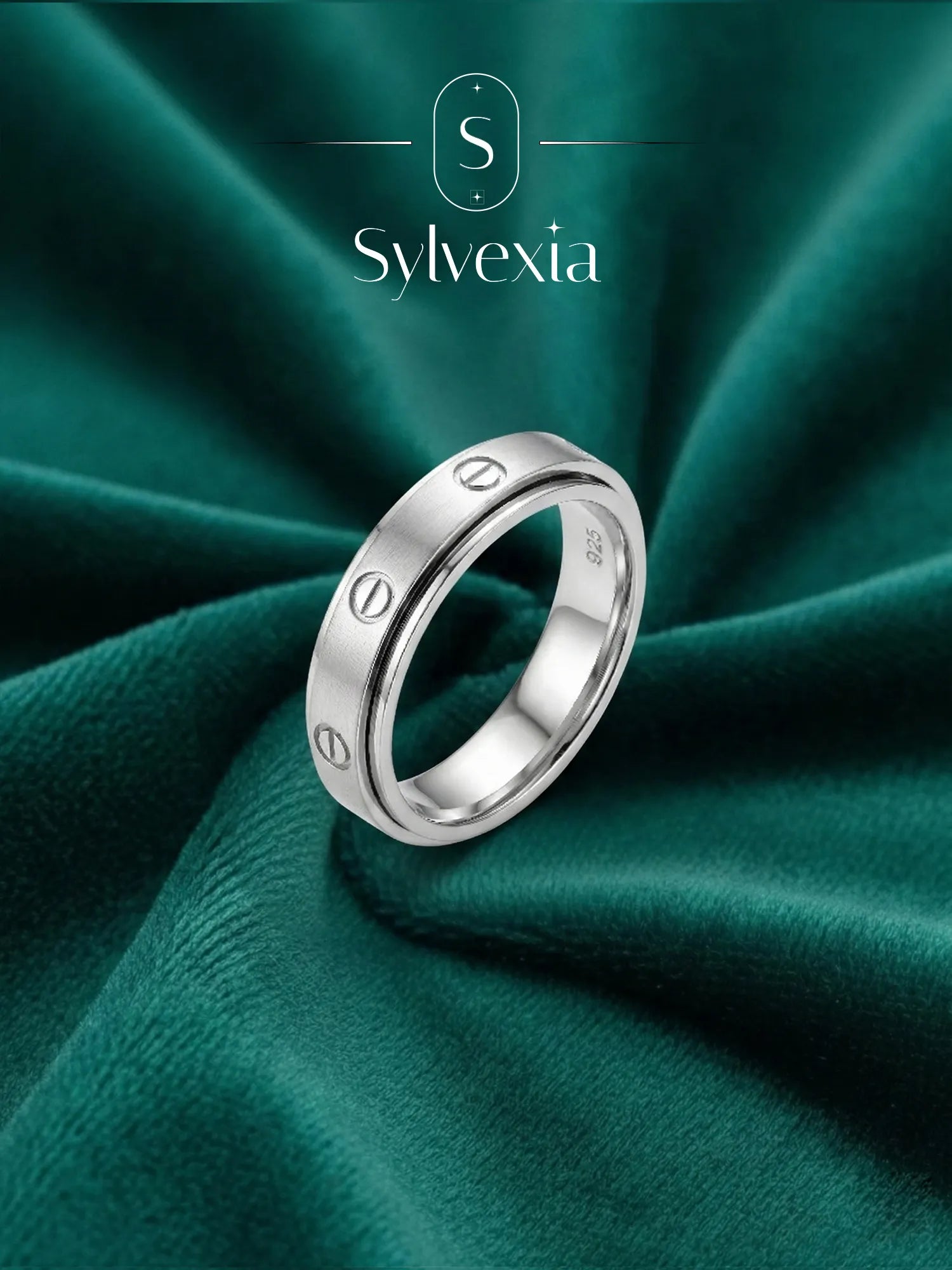 Sylvexia 925 Sterling Silver Minimal Band Ring for Men