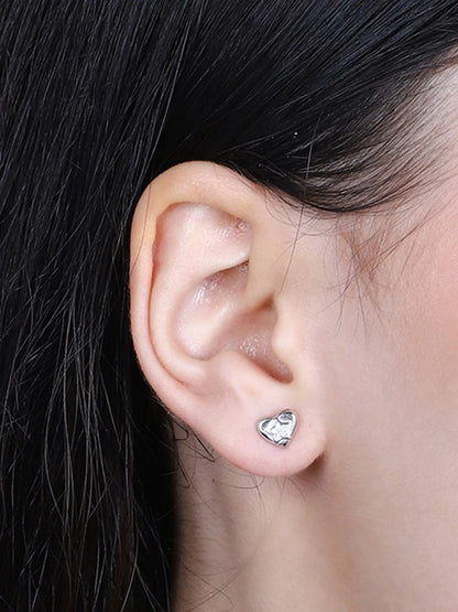 Sylvexia  Silver  Heart Star Crystal Earrings for Women