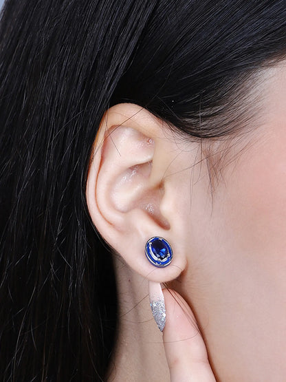 Sylvexia Classic Royal Blue Round Studs